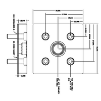 32-909012N-1 MODULAR SOLUTIONS PNEUMATIC PLATE 90MM X 90MM WITH GASKET 1/2" NPT THREADED CENTER THRU HOLE
